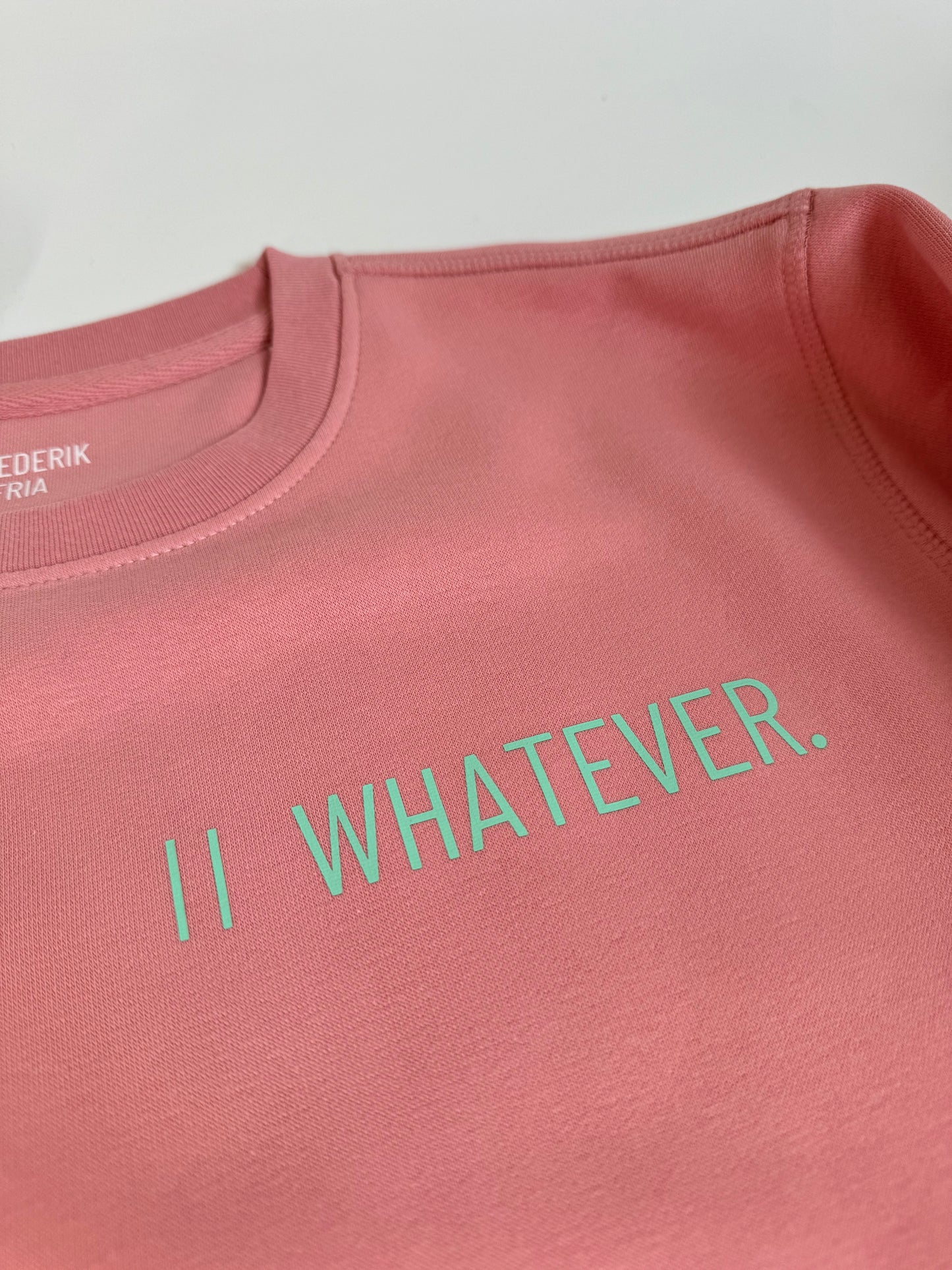Sweatshirt Unisex 'Whatever.': Canyon Pink / Mint