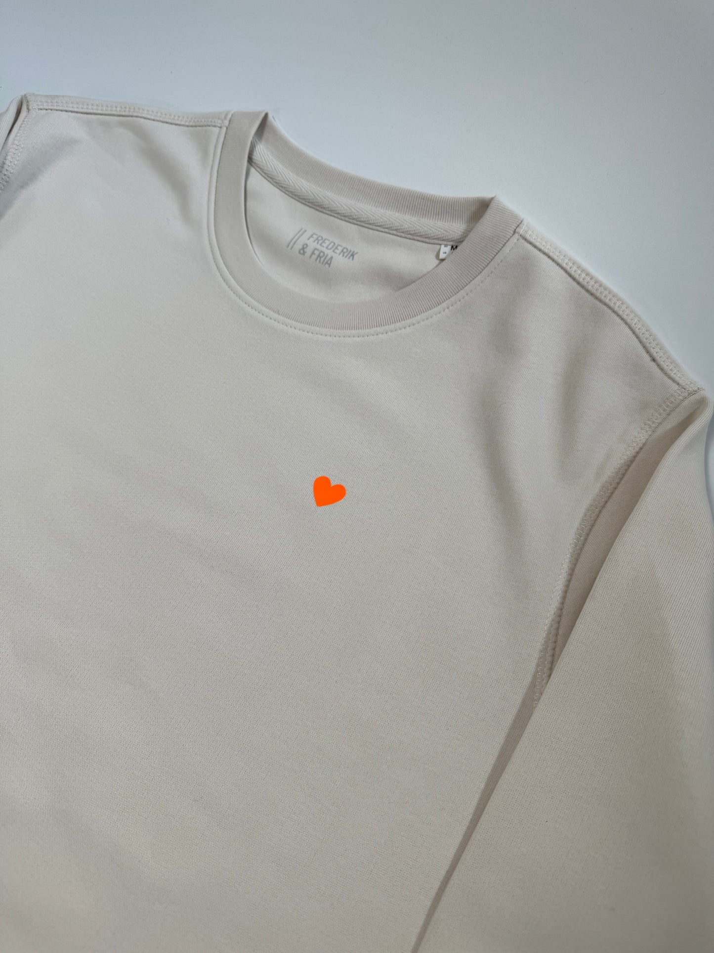 Sweatshirt Unisex, Herzdruck Neon Orange