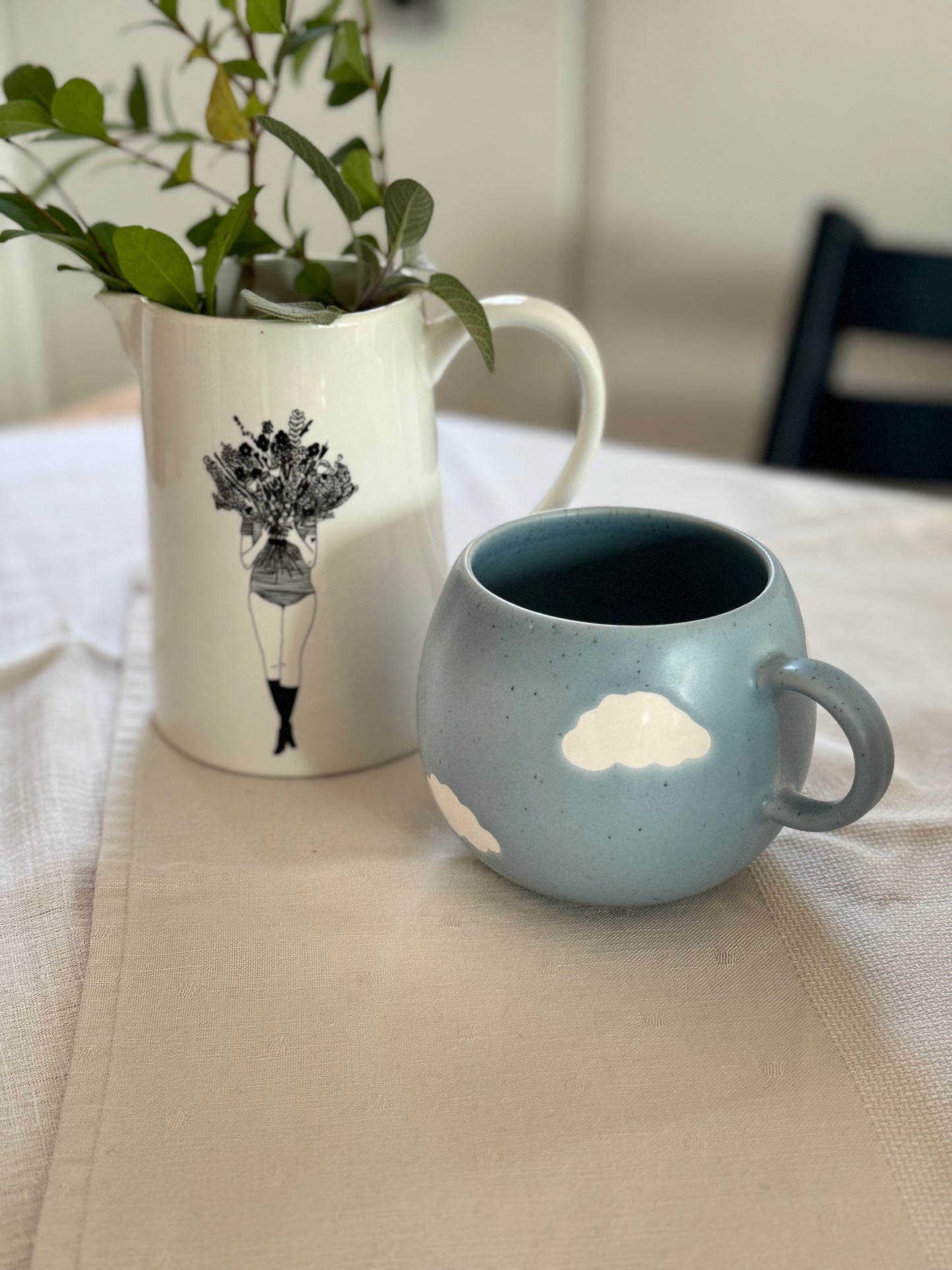 Tasse Wolken, Hellblau, 500ml