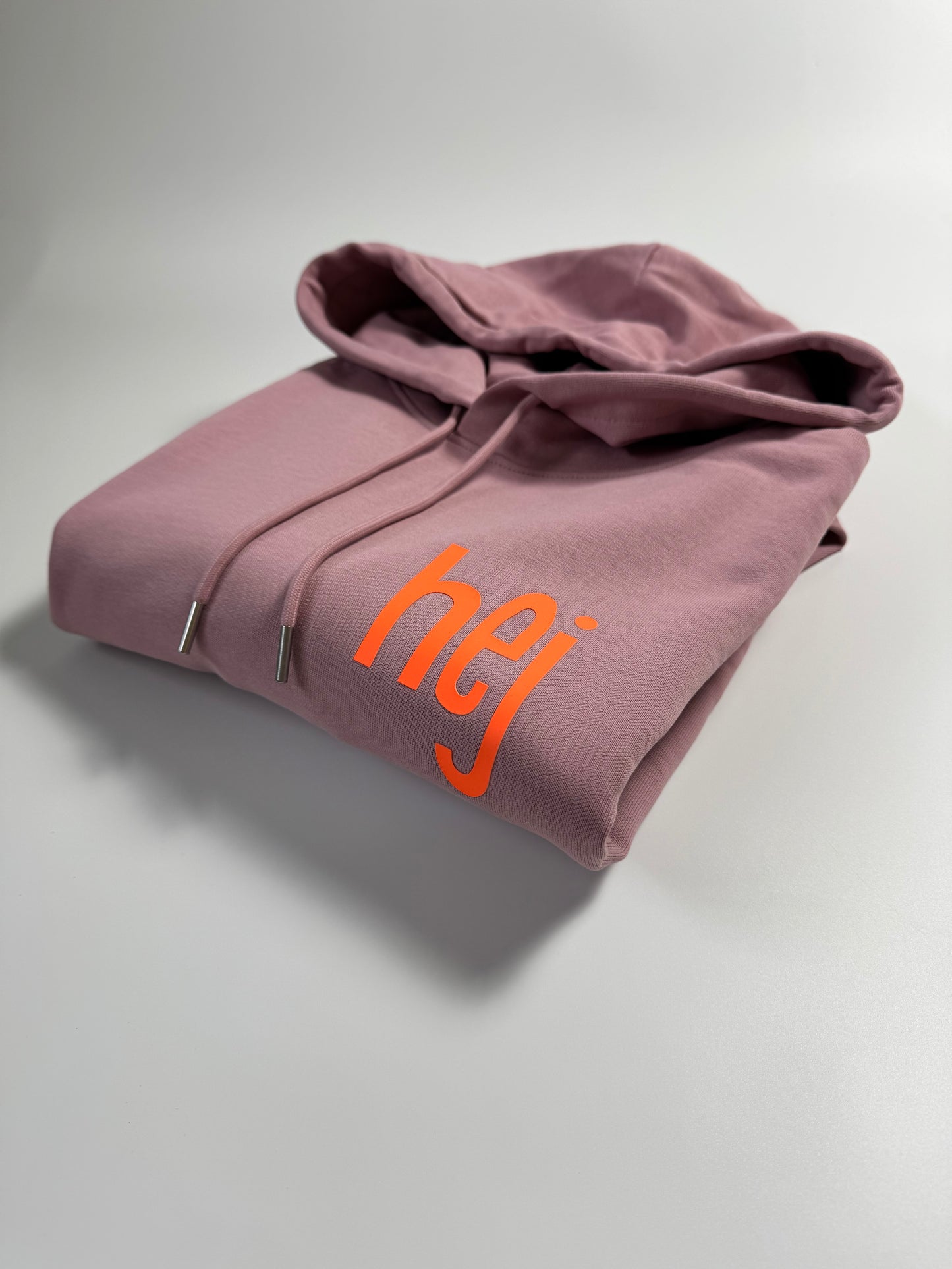 Hoodie Unisex 'hej': Rosalila / Neon Orange