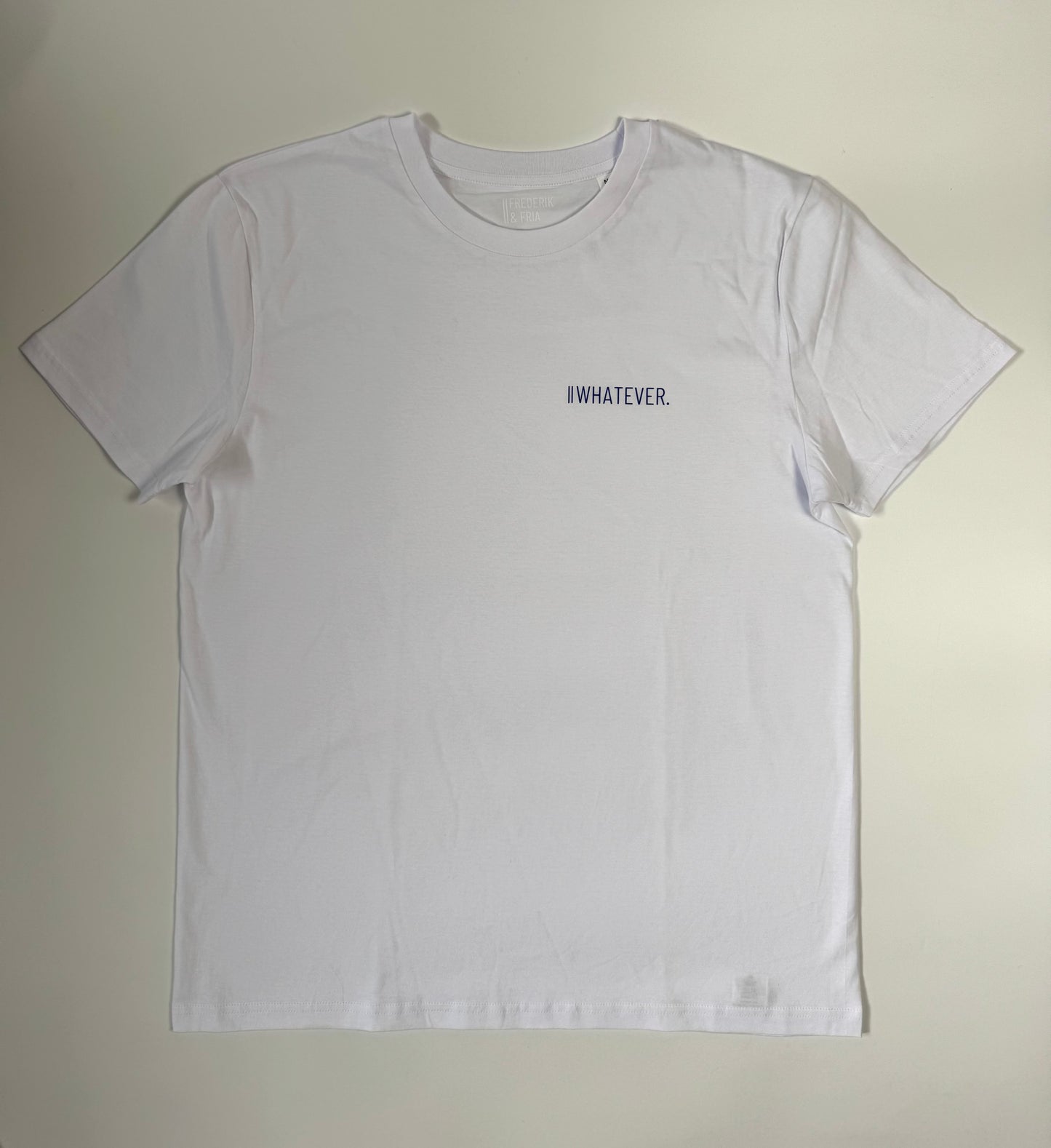 T-Shirt Unisex 'Whatever.': weiß / blau