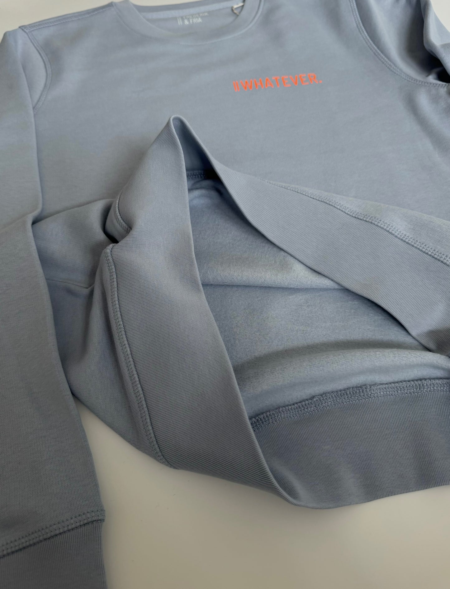 Sweatshirt Unisex 'Whatever.': Serene Blue / Neon Orange