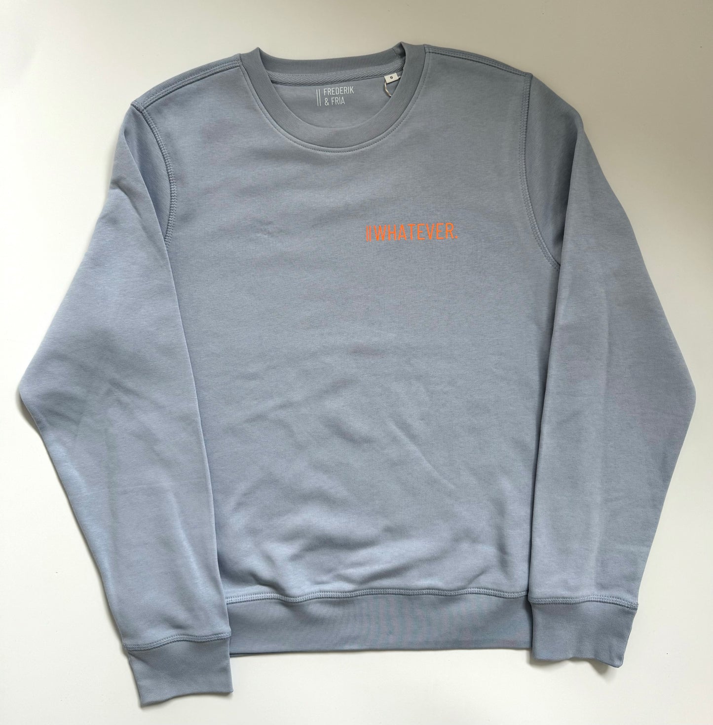 Sweatshirt Unisex 'Whatever.': Serene Blue / Neon Orange