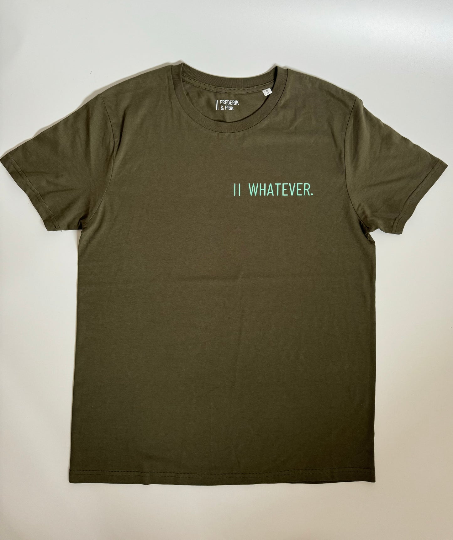 T-Shirt Unisex 'Whatever.': Khaki / Mint