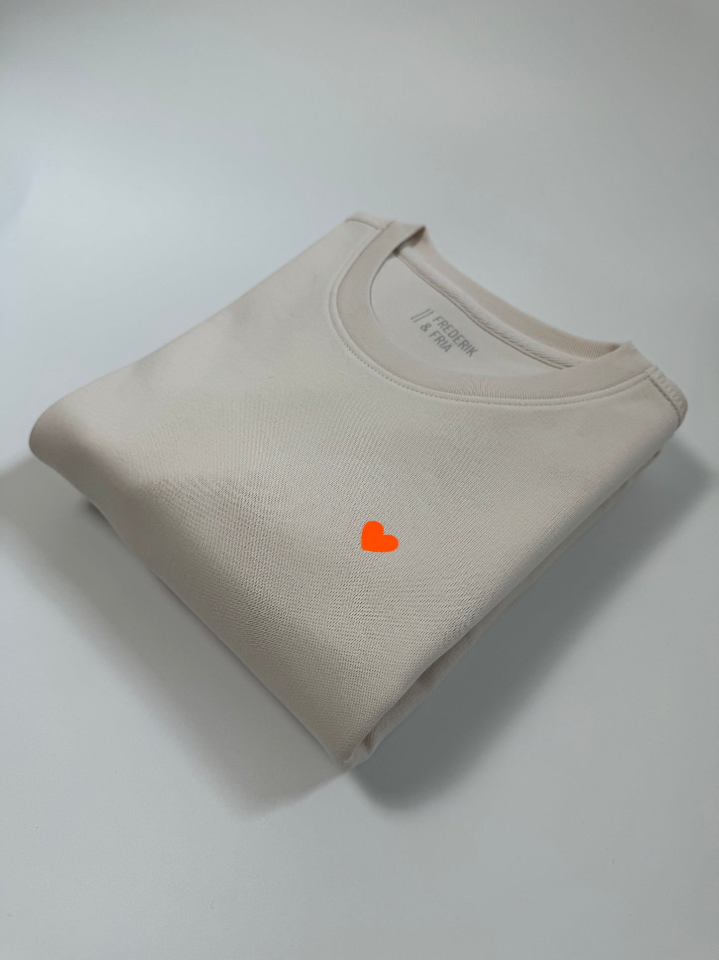 Sweatshirt Unisex, Herzdruck Neon Orange