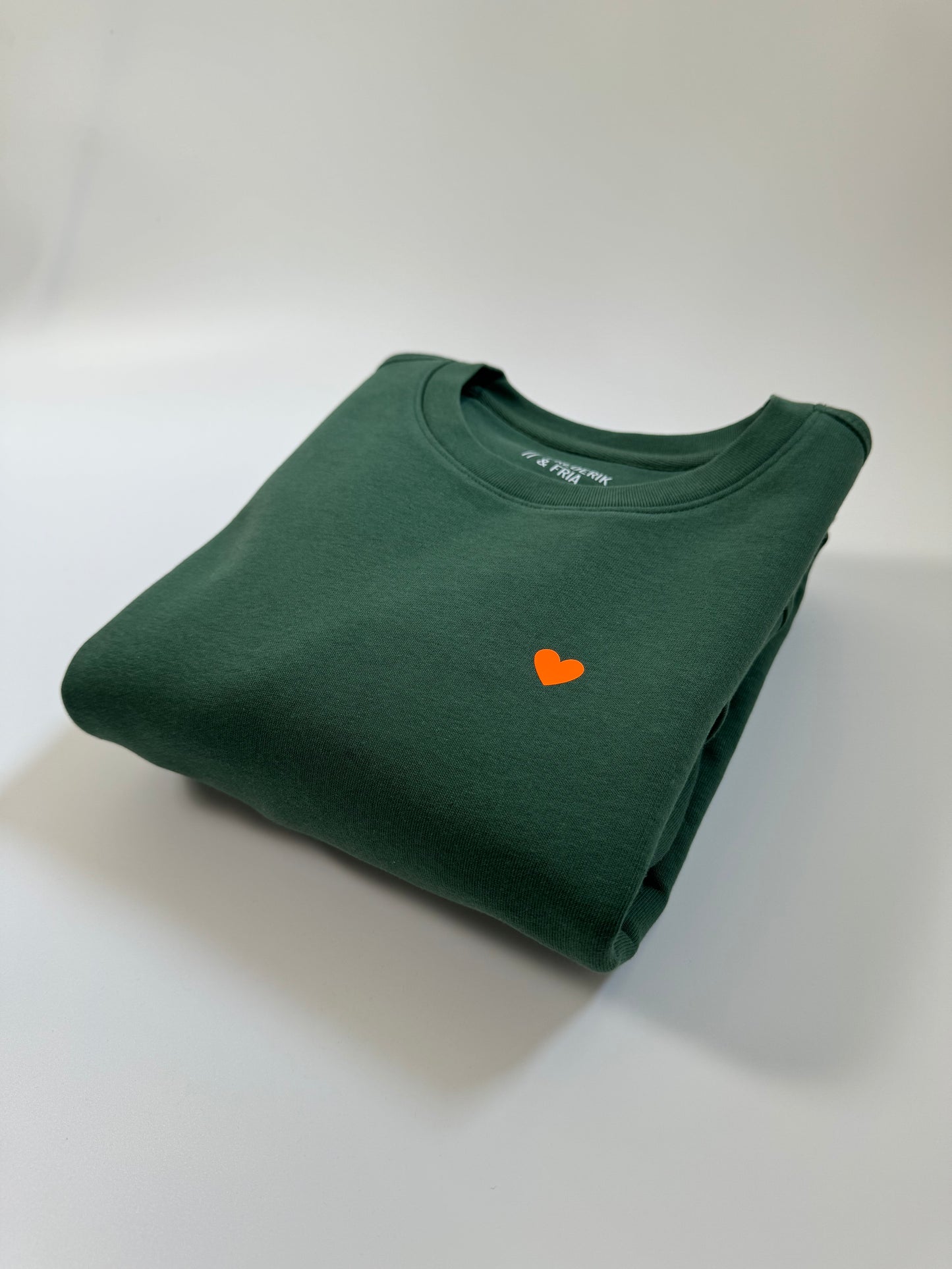 Sweatshirt Unisex, Herzdruck Neon Orange
