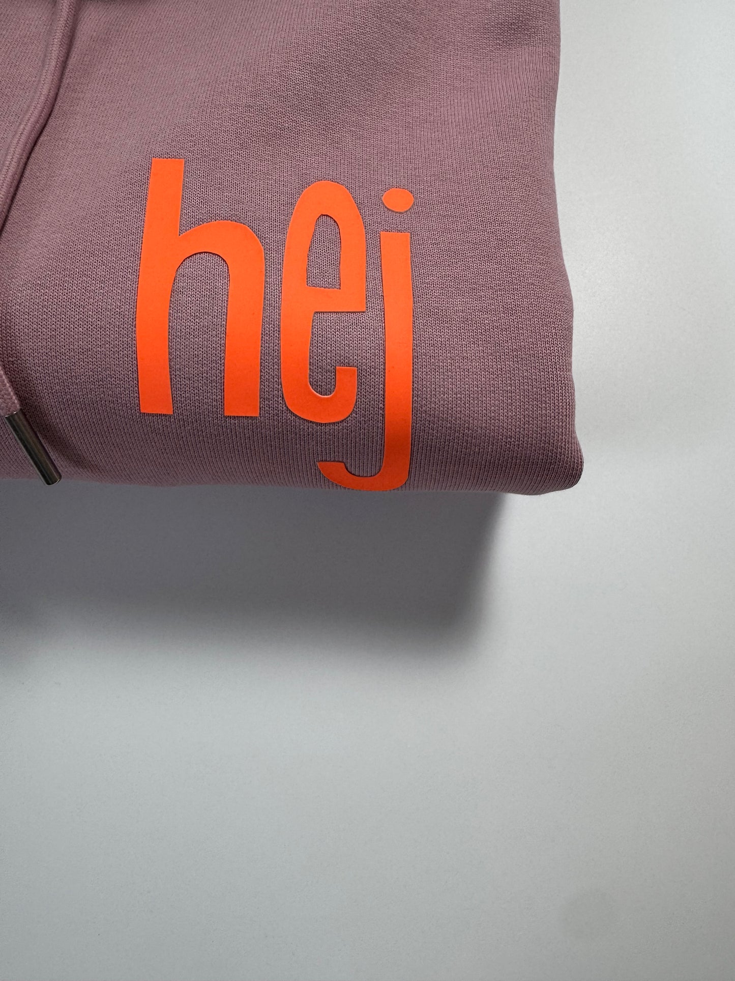 Hoodie Unisex 'hej': Rosalila / Neon Orange