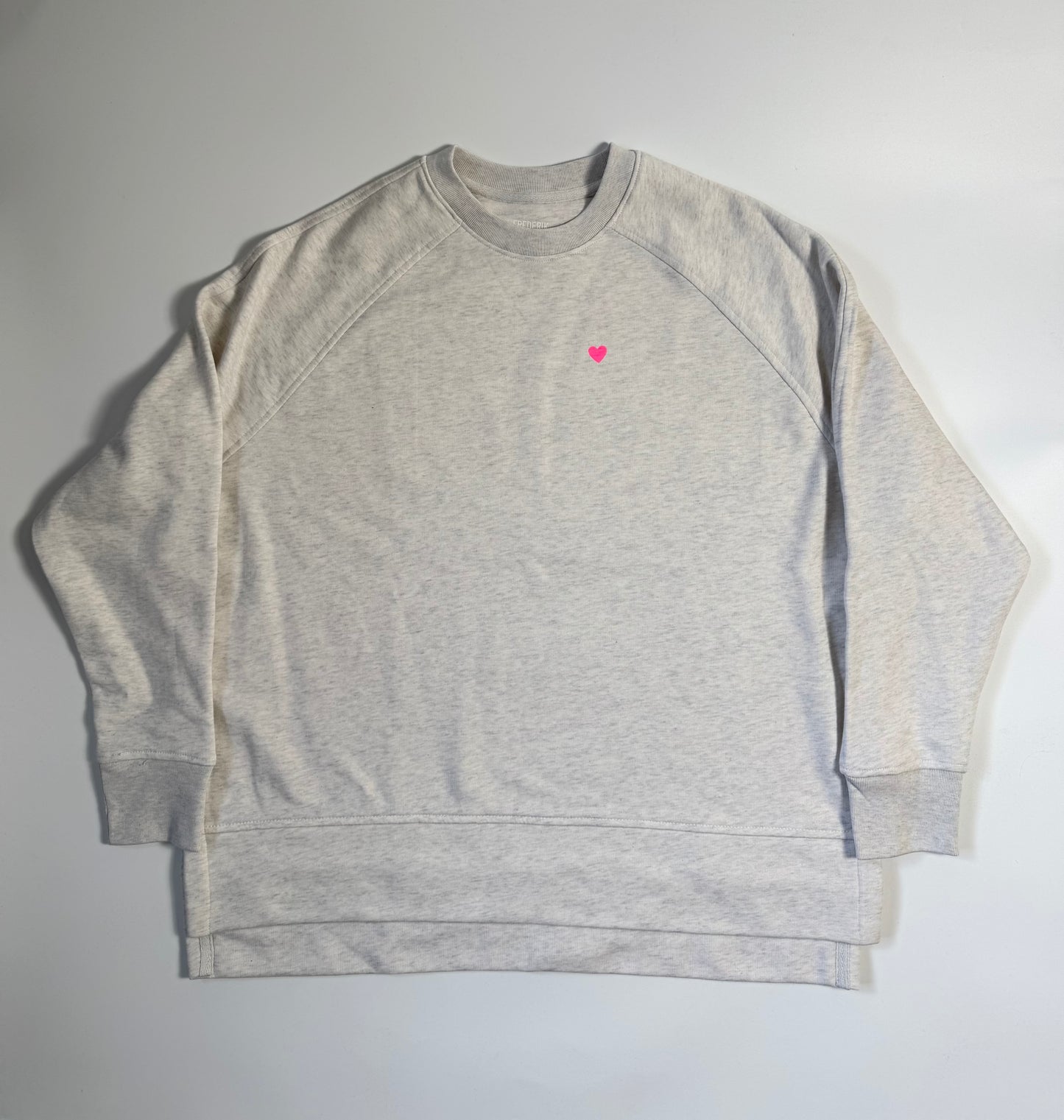 Frauen-Sweatshirt 🖤': Creme Heather / Neon Pink