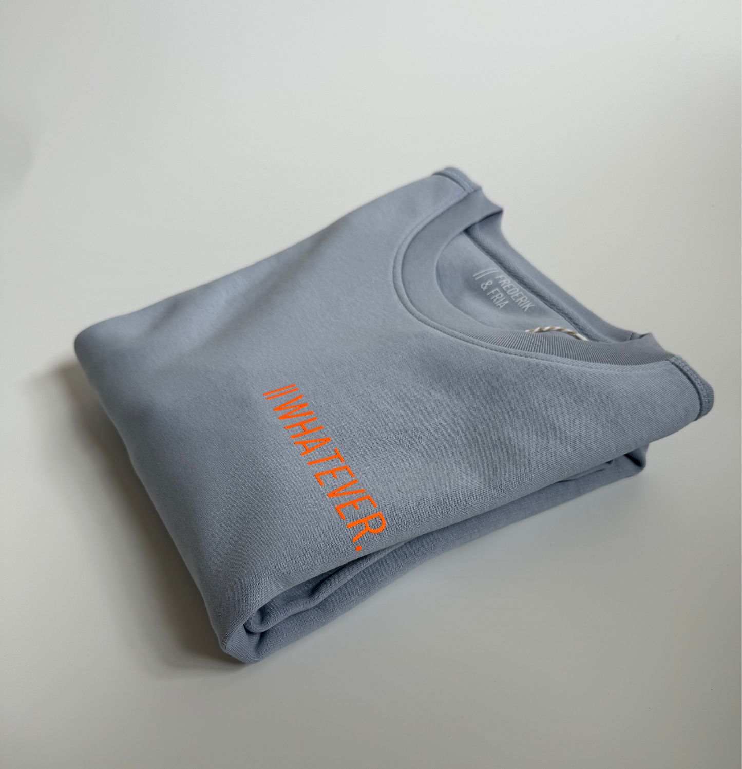Sweatshirt Unisex 'Whatever.': Serene Blue / Neon Orange