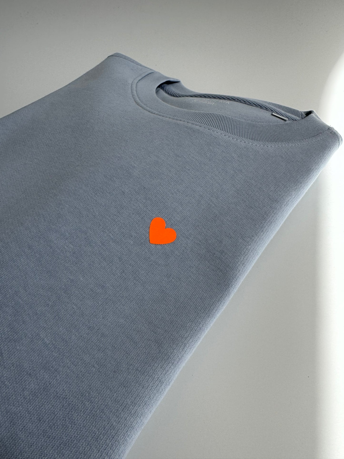 Sweatshirt Unisex, Herzdruck Neon Orange