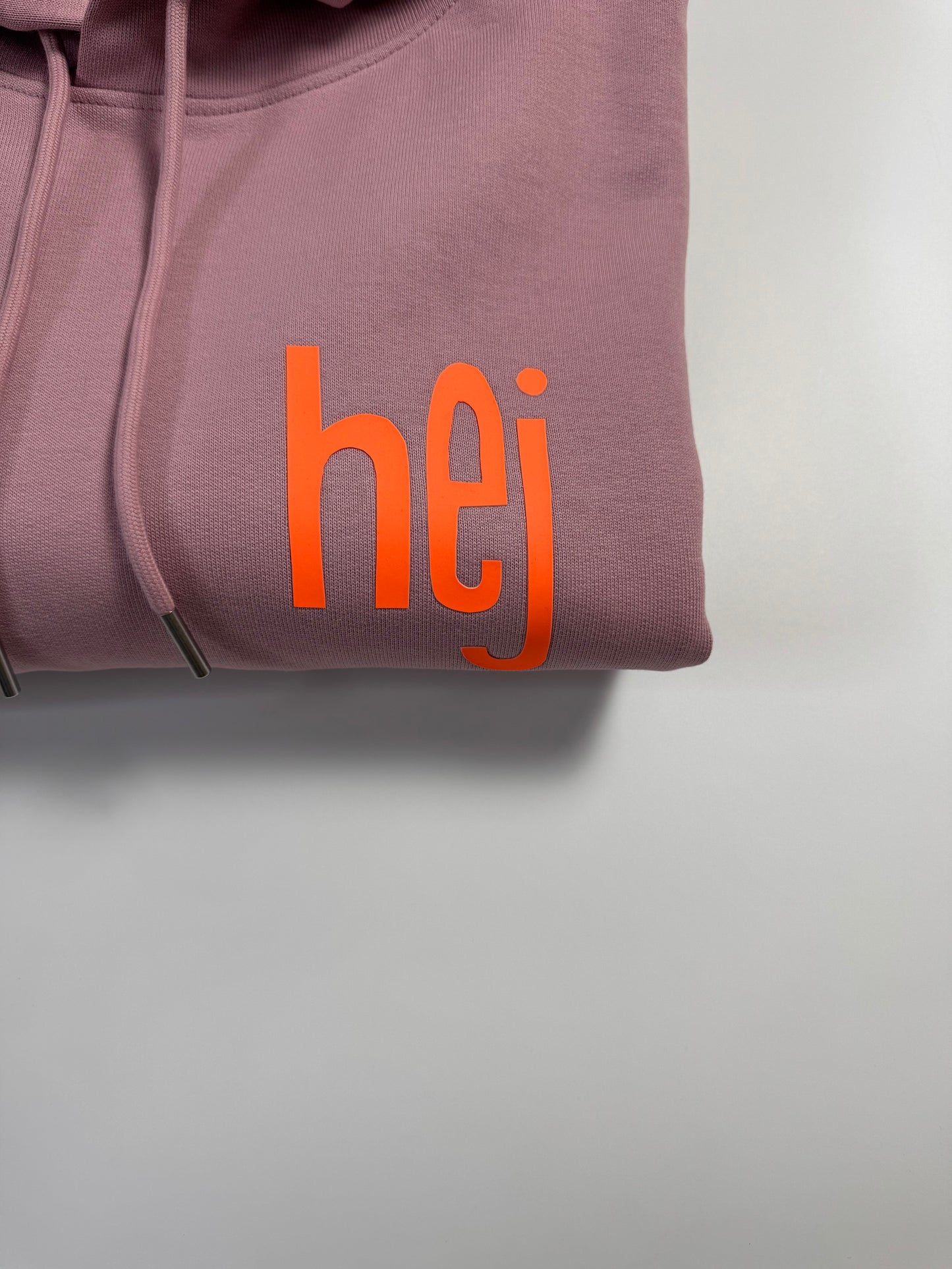 Hoodie Unisex 'hej': Rosalila / Neon Orange