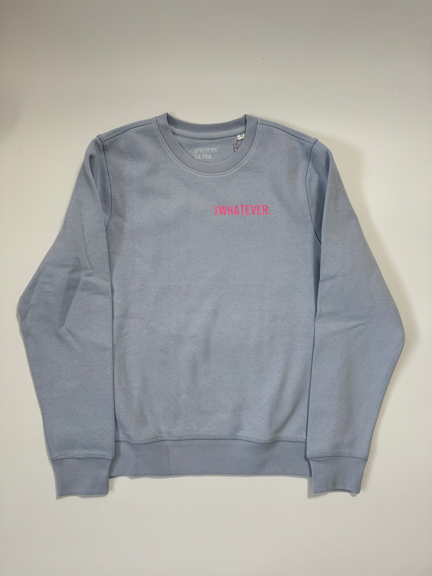 Sweatshirt Unisex 'Whatever.': Serene Blue / Neon Pink