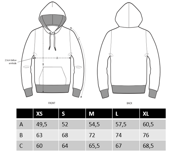 Hoodie Unisex, Frau Zauberschön: Grau / Rot