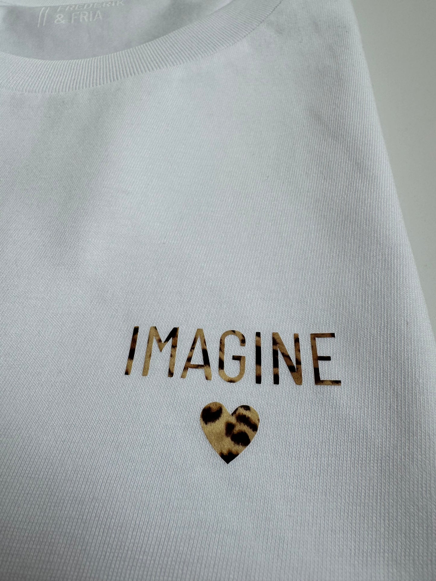 T-Shirt Unisex 'Imagine’, weiß / leo