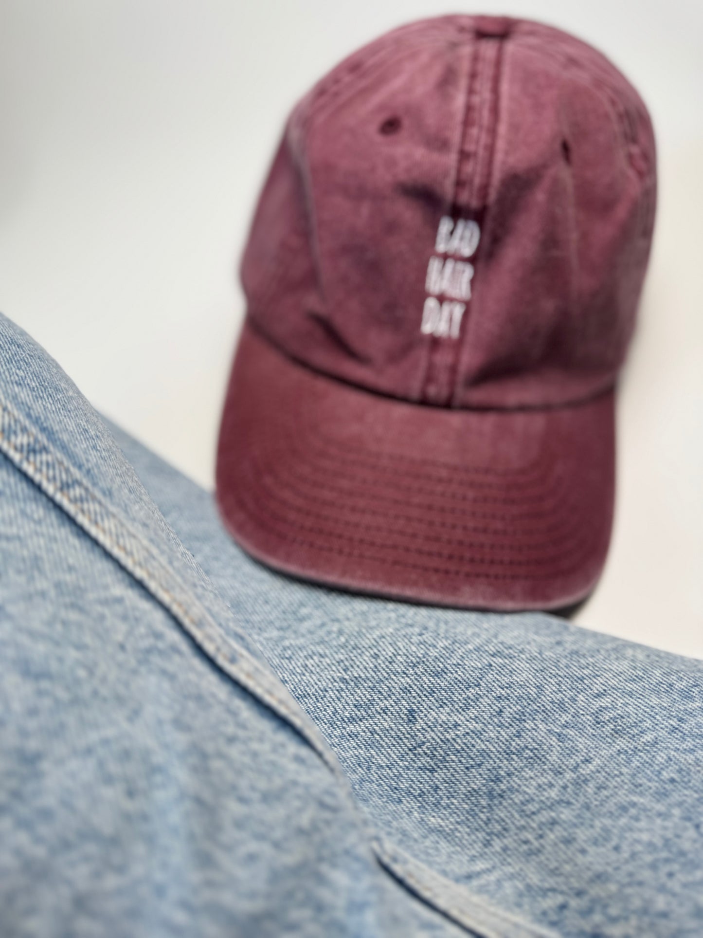 Cap 'Bad Hair Day', Granat washed