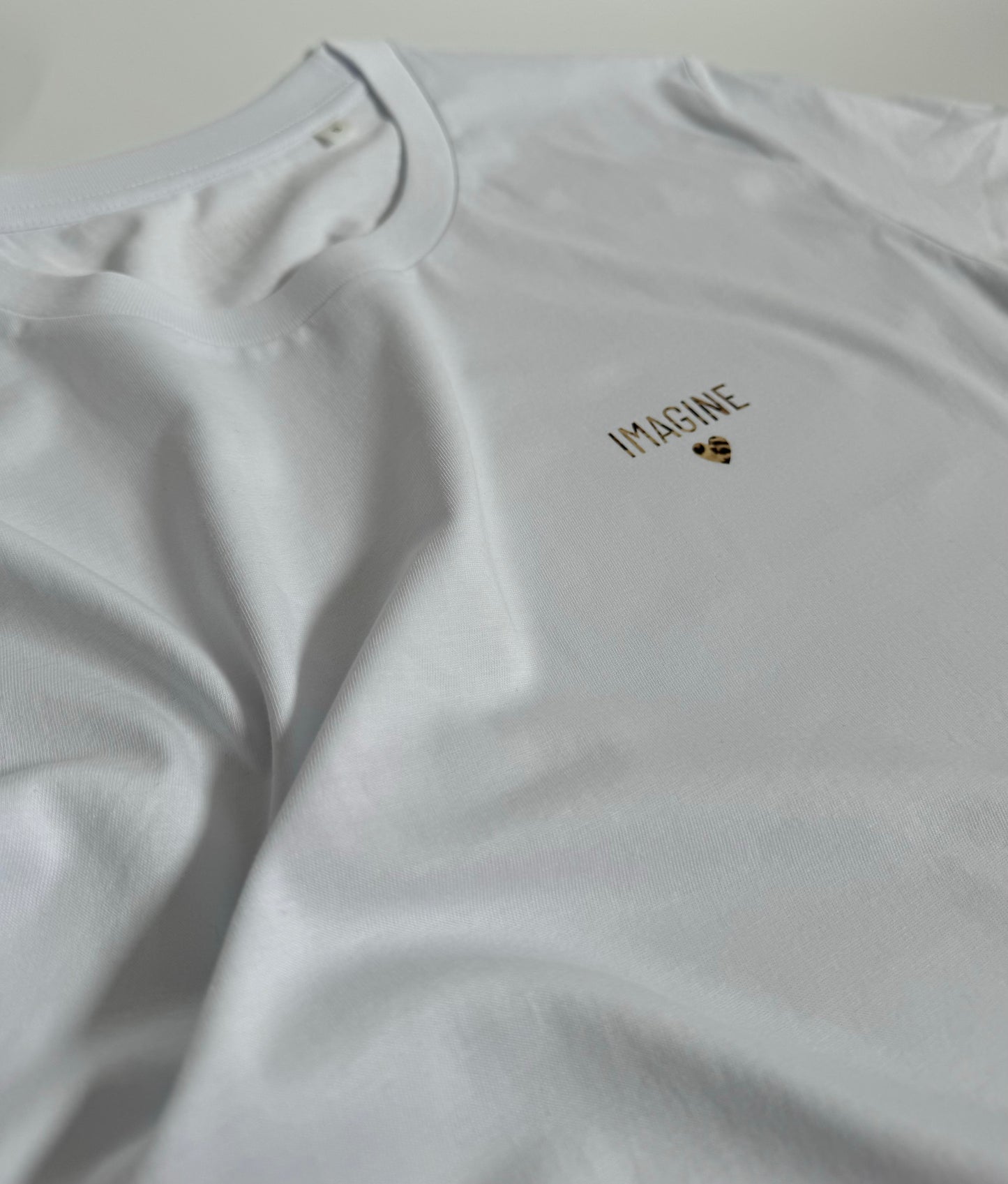 T-Shirt Unisex 'Imagine’, weiß / leo