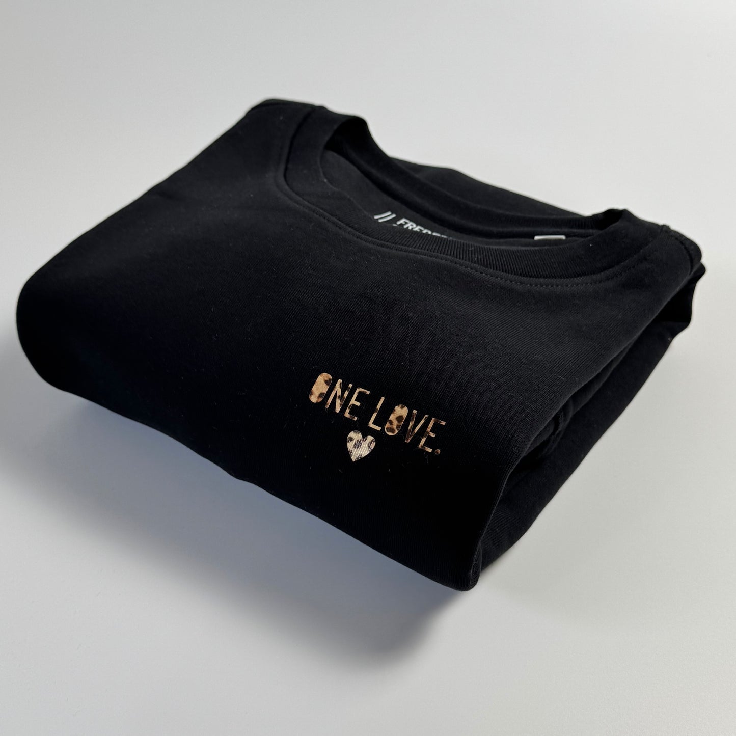 Sweatshirt Unisex 'One Love.': Schwarz / Leo