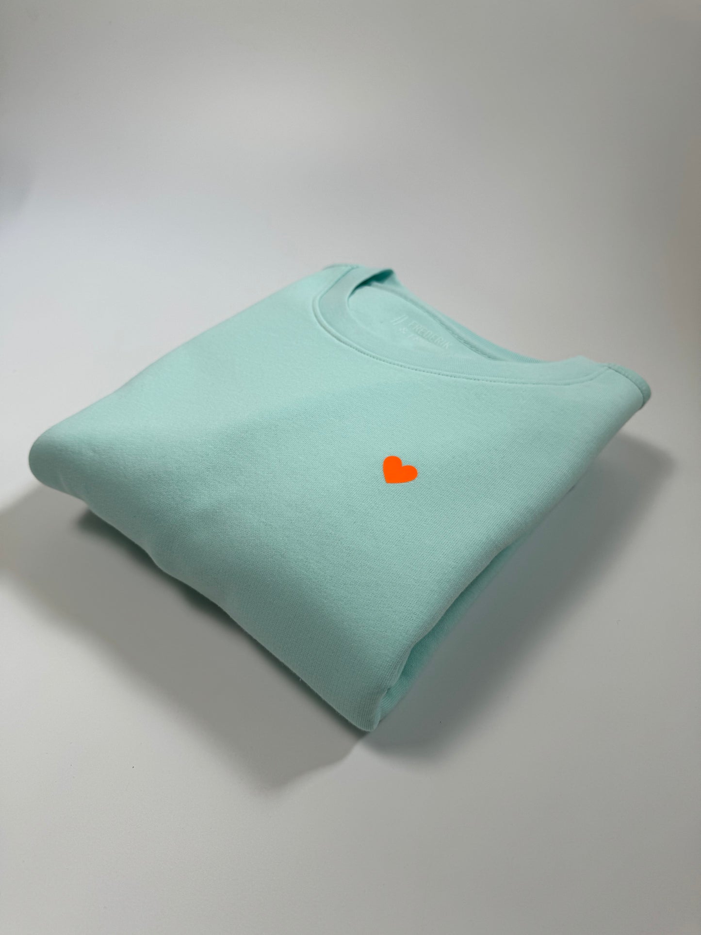 Sweatshirt Unisex, Herzdruck Neon Orange