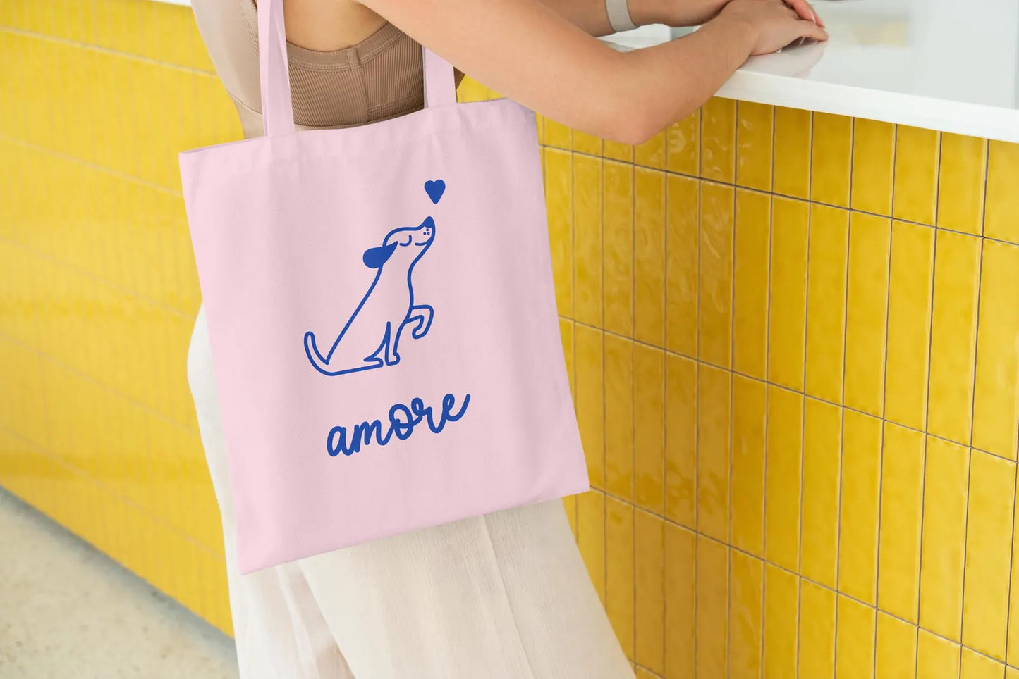 Tasche Hund Amore Rosa / Blau