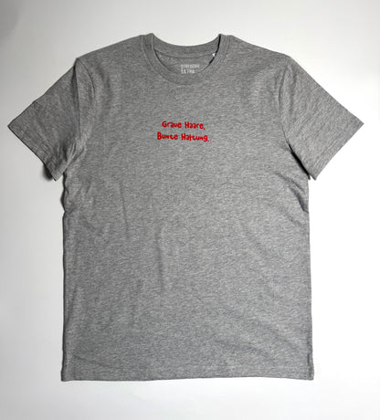 T-Shirt Unisex, Frau Zauberschön, Grau / Rot