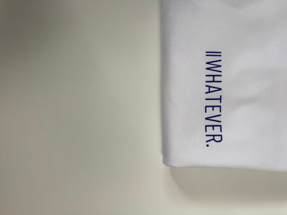 T-Shirt Unisex 'Whatever.': weiß / blau