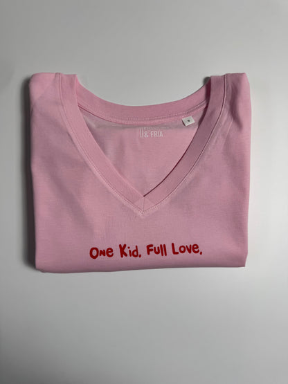 T-Shirt Frauen, V-Ausschnitt, Frau Zauberschön, Rosa / Rot