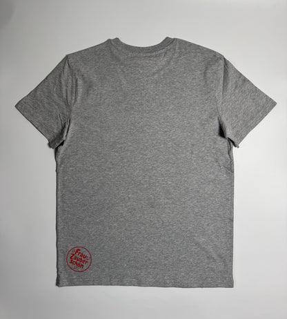 T-Shirt Unisex, Frau Zauberschön, Grau / Rot