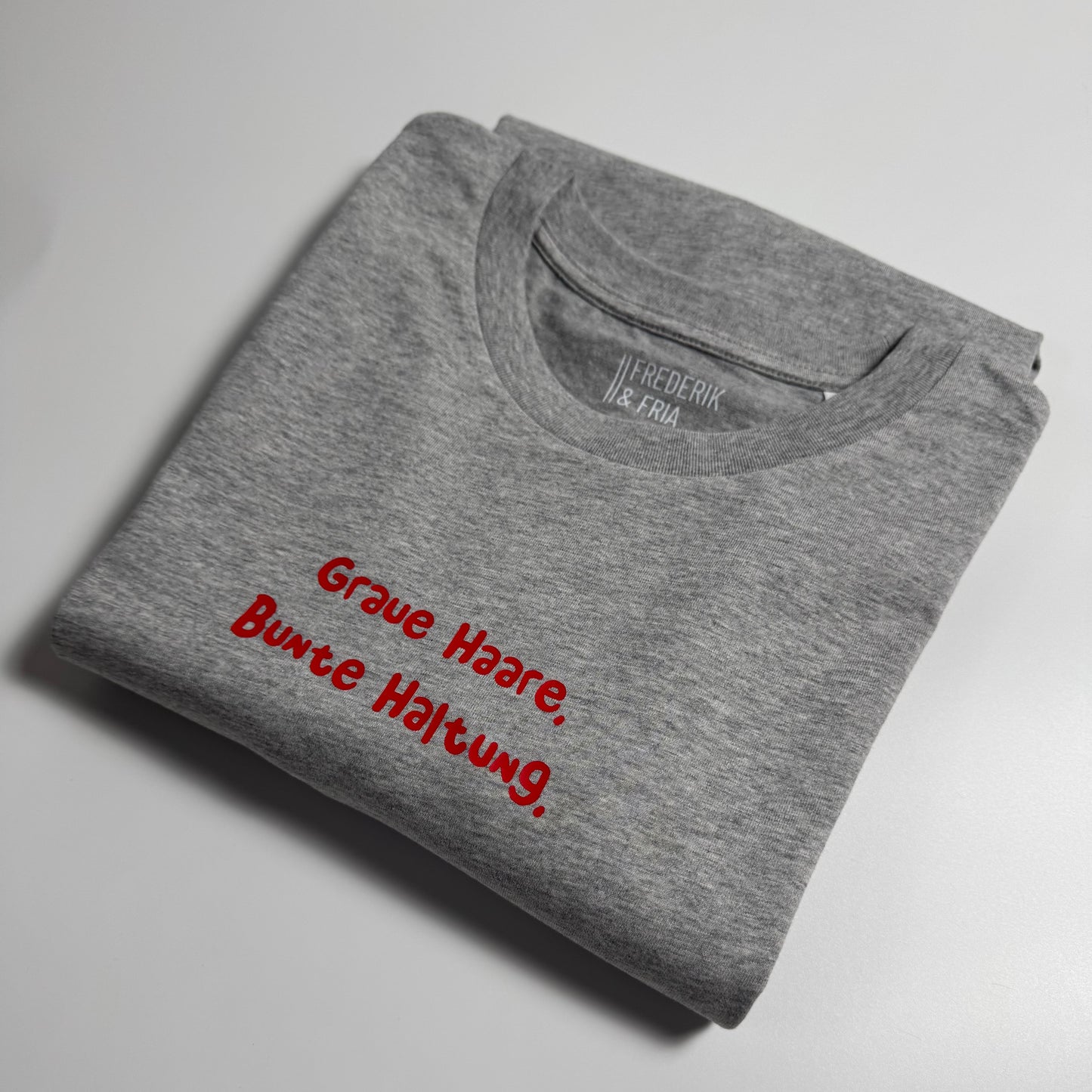 T-Shirt Unisex, Frau Zauberschön, Grau / Rot