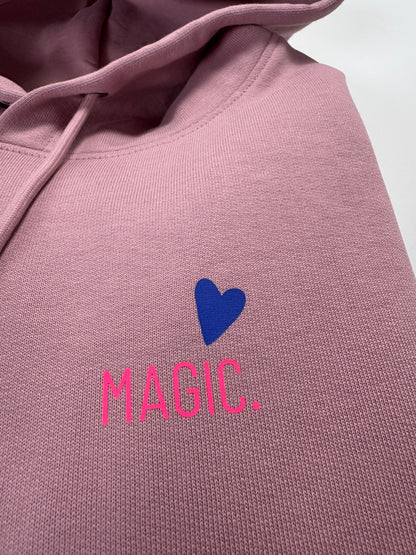 Hoodie Unisex 'Magic': Rosalila / Blau, Neon Pink