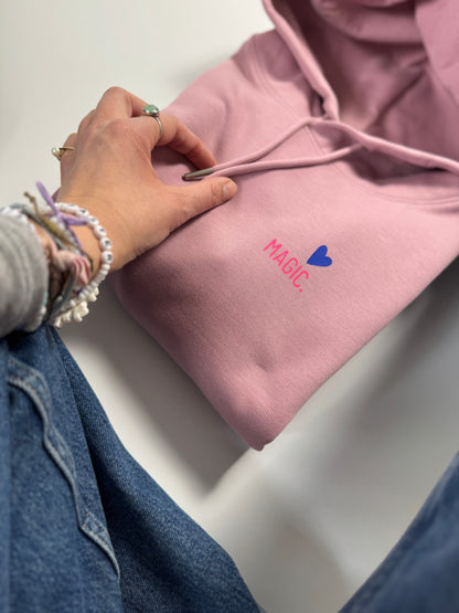 Hoodie Unisex 'Magic': Rosalila / Blau, Neon Pink
