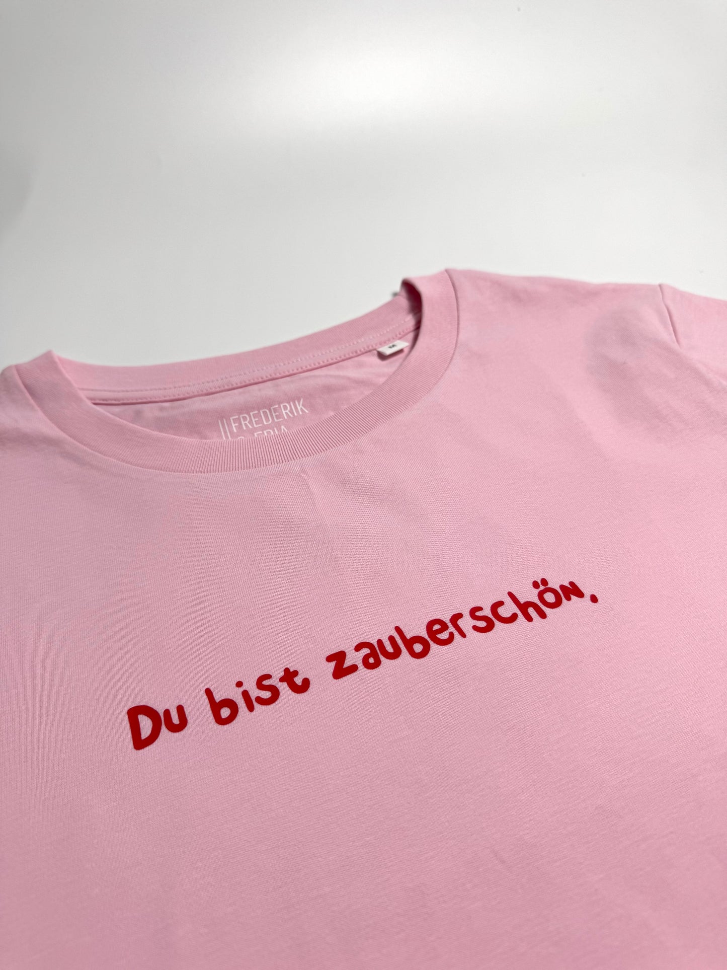 T-Shirt Frauen, Rundhals, Frau Zauberschön, Rosa / Rot