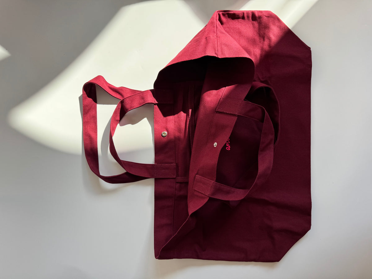 Beach bag, Schnurr l'amour, Natural / Blue, Neon Orange