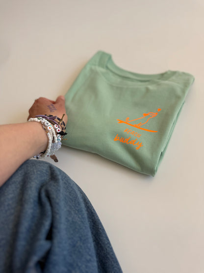 T-Shirt Frauen 'Beach Buddy': Lila, Jade, Weiß / Neon Orange