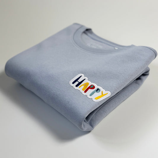 Sweatshirt Unisex 'HAPPY.': Serene Blue