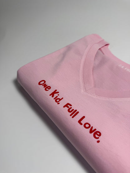 T-Shirt Frauen, V-Ausschnitt, Frau Zauberschön, Rosa / Rot