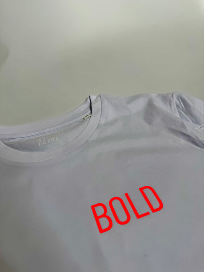 T-Shirt Unisex, BOLD, Weiß / Neon Pink