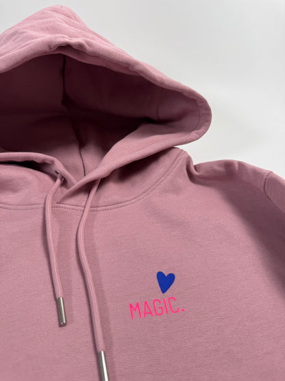 Hoodie Unisex 'Magic': Rosalila / Blau, Neon Pink