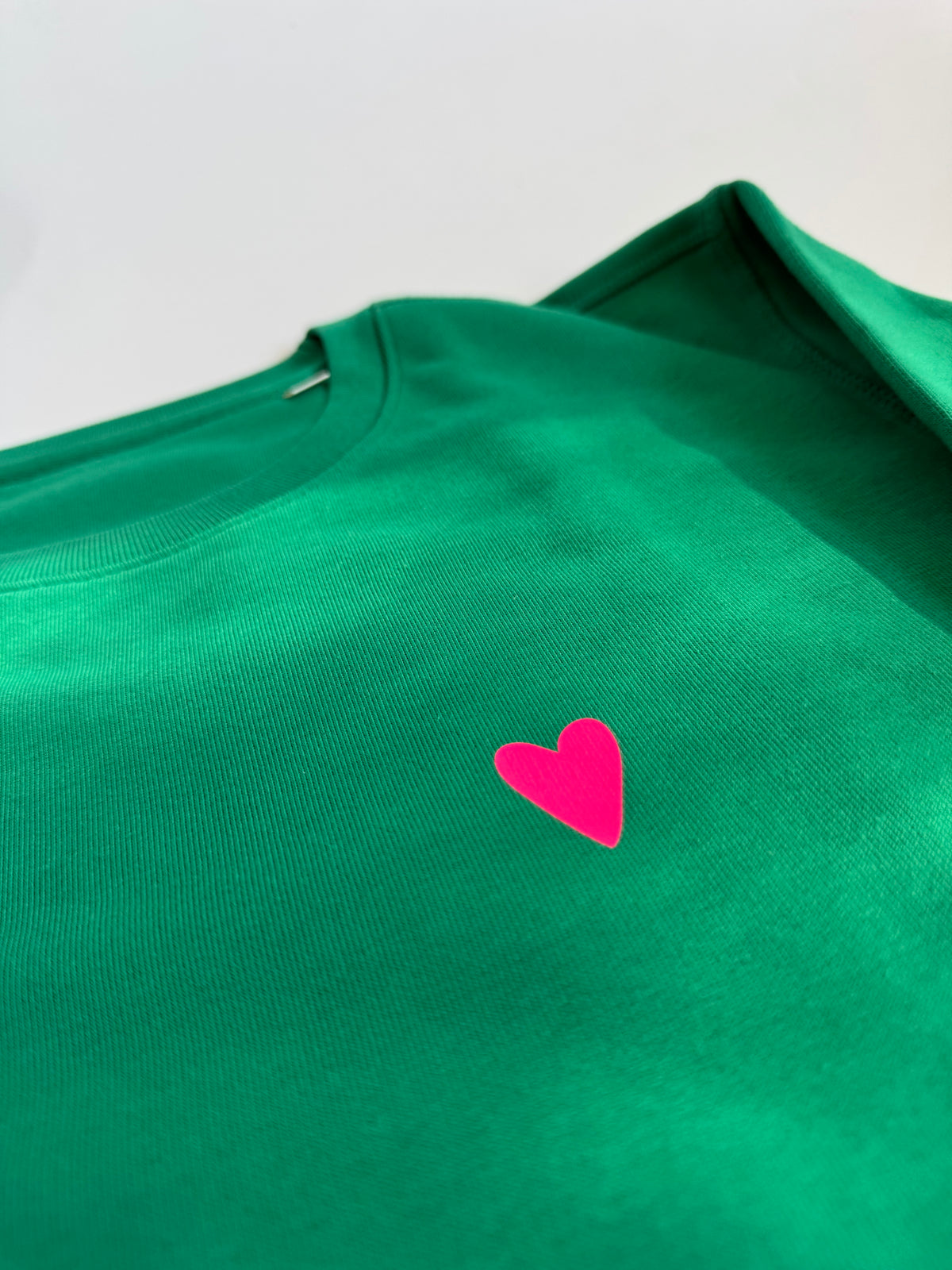 Sweatshirt Unisex, Herz, Grün | Neon Pink