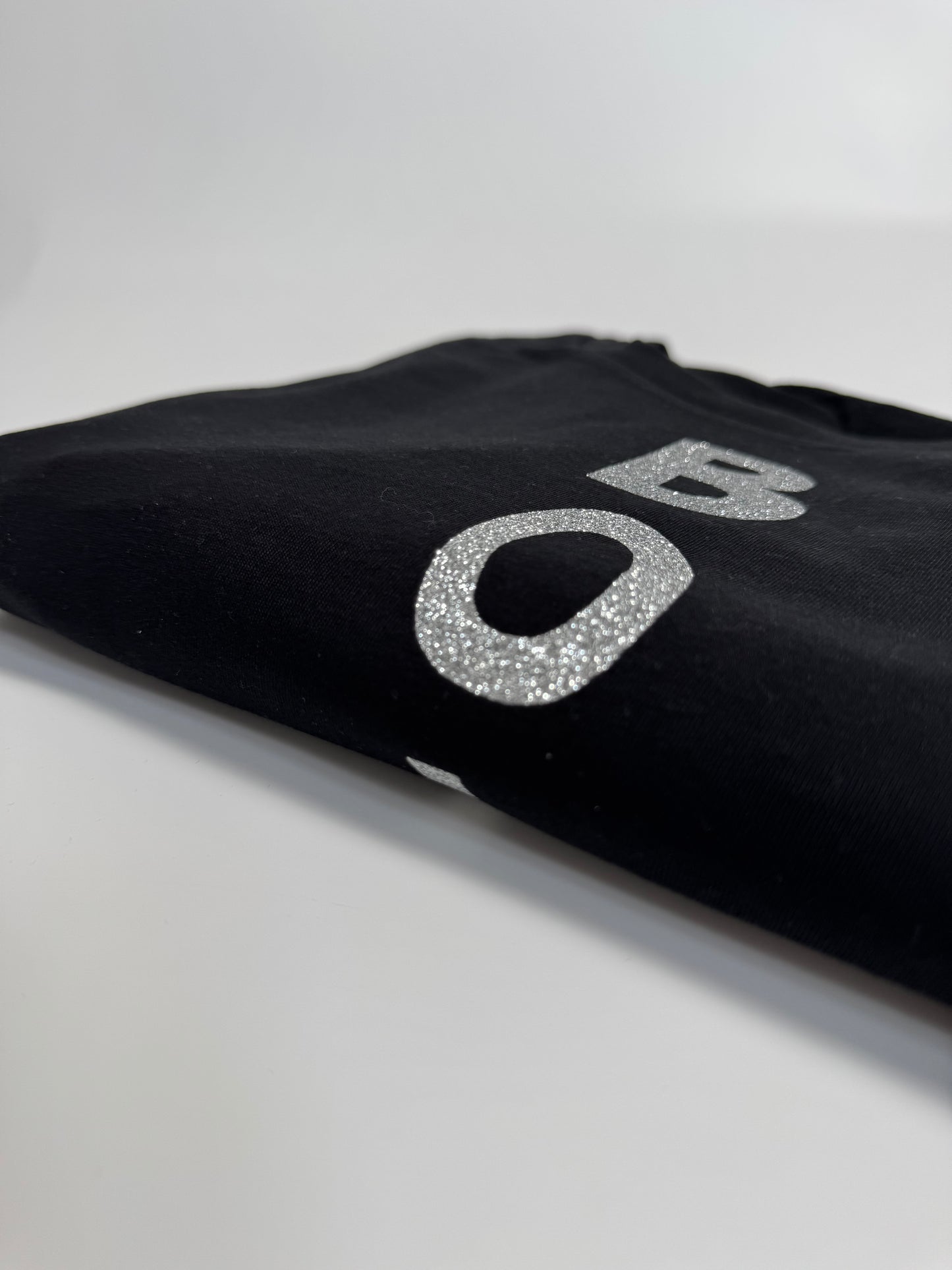 T-Shirt Unisex, BOLD, Schwarz / Silber Glitzer