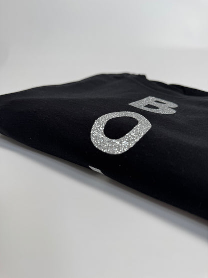 T-Shirt Unisex, BOLD, Schwarz / Silber Glitzer