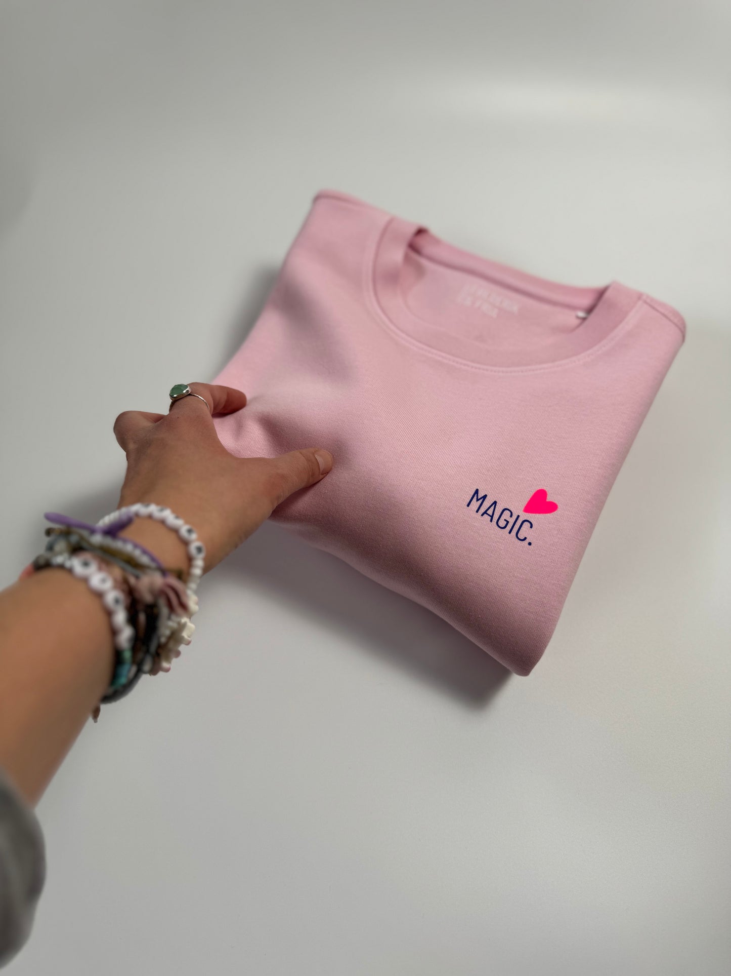 Sweatshirt Unisex ‚Magic’: Rosa / Blau, Neon Pink