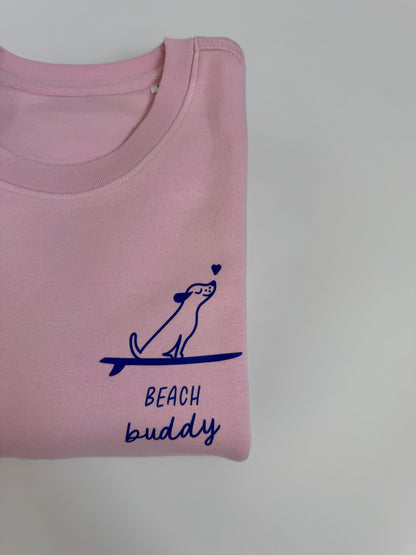Sweatshirt Unisex ‚Beach Buddy‘, Rosa / Blau