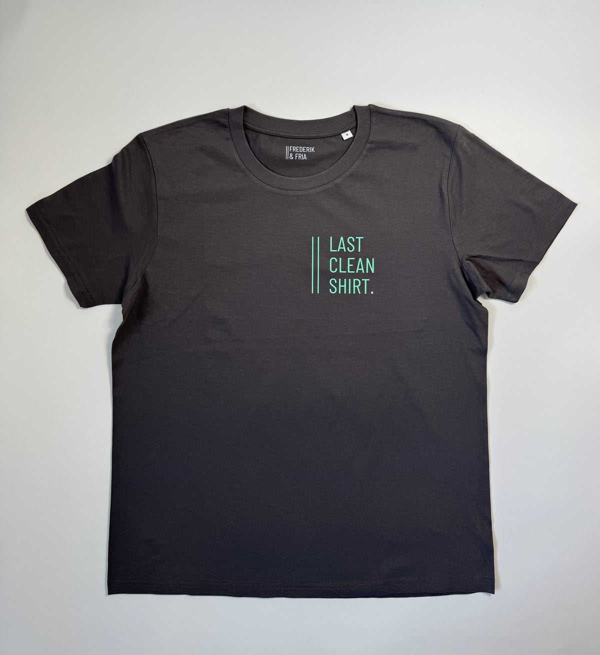T-Shirt Unisex, ‚Last Clean Shirt.‘: Anthrazit/ Mint