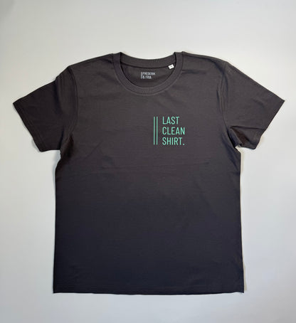 T-Shirt Unisex, ‚Last Clean Shirt.‘: Anthrazit/ Mint