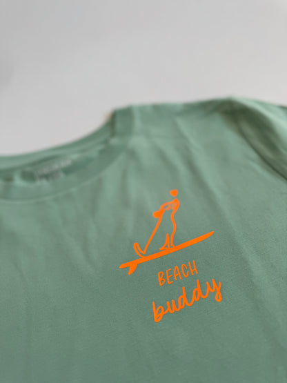 T-Shirt Frauen 'Beach Buddy': Lila, Jade, Weiß / Neon Orange