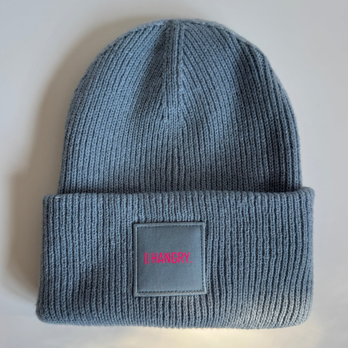 Mütze, 'Hangry.', blau / neon pink