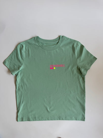 T-Shirt Frauen, ‚Unshushable.‘: Jade / Neon Pink