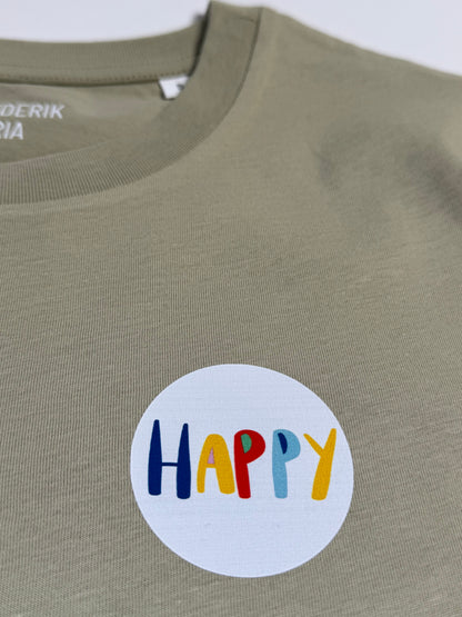 T-Shirt Unisex ‚HAPPY‘: sage