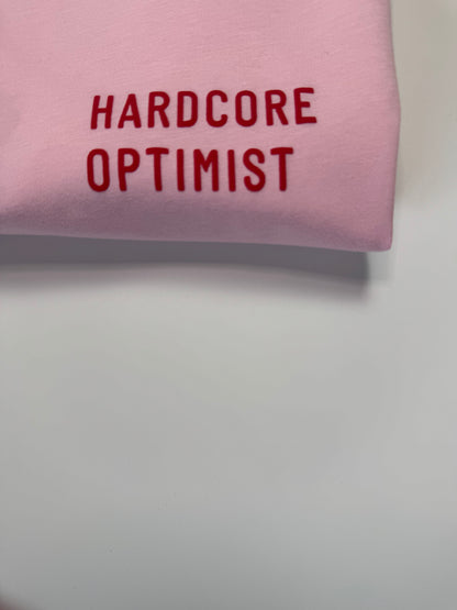 T-Shirt Frauen‚ 'Hardcore Optimist‘: rosa / rot