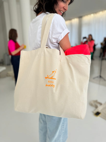 Strandtsche, Beach Buddy, Natural / Blau, Neon Orange